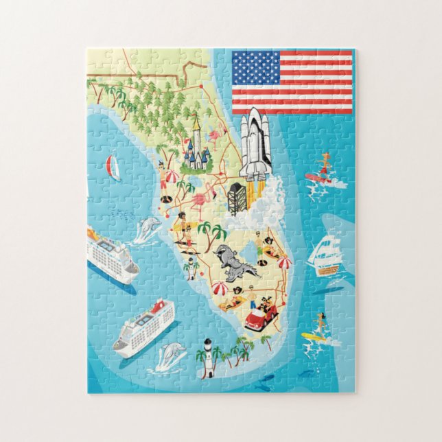 Cute Kids Florida Map Jigsaw Puzzle (Vertical)