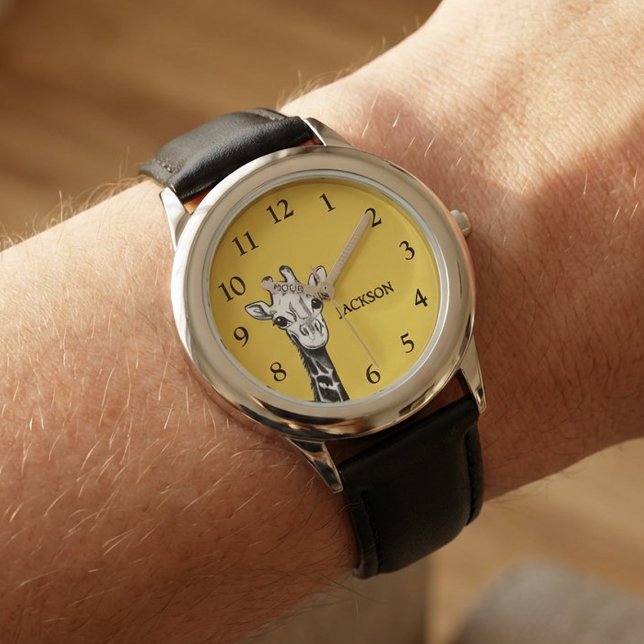 Cute Kids Giraffe Personalised Watch (Creator Uploaded)