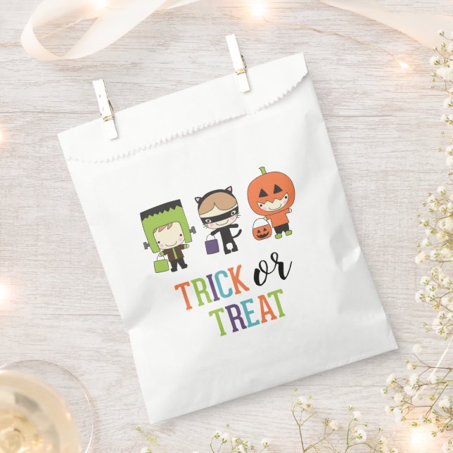 Cute kids Halloween Birthday Trick or Treat Party  Favour Bag (Clipped)