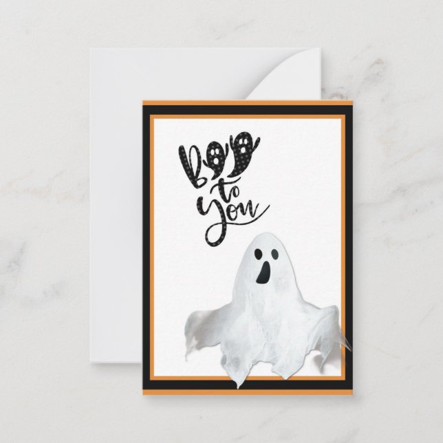 Cute Kids Halloween Boo to You Ghost Card (Front)