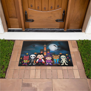 Cute Kids Halloween Costume Party Doormat