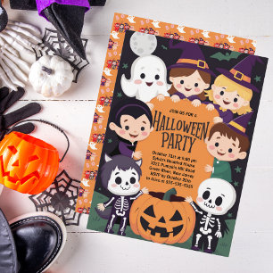 Cute Kids Halloween Costume Party Invitation