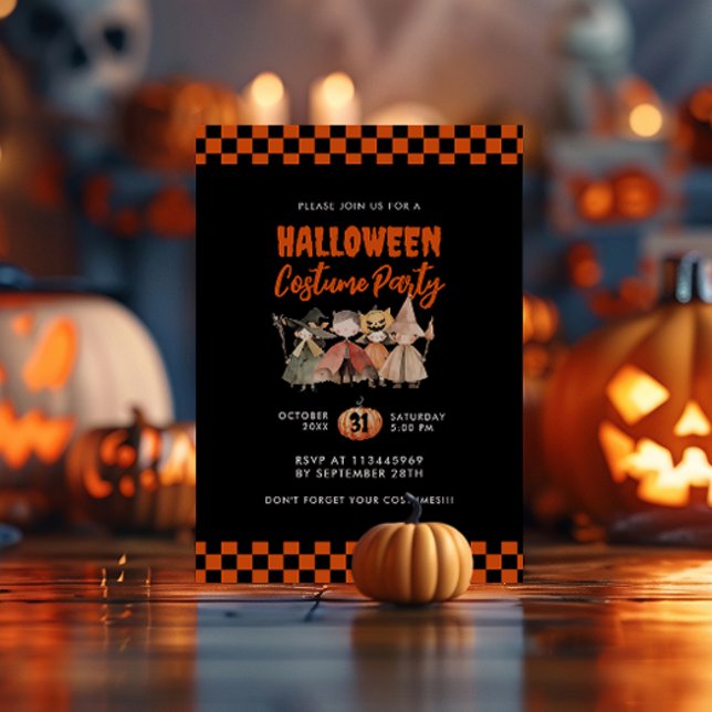 Cute Kids Halloween Costume Party Invitation (Creator Uploaded)