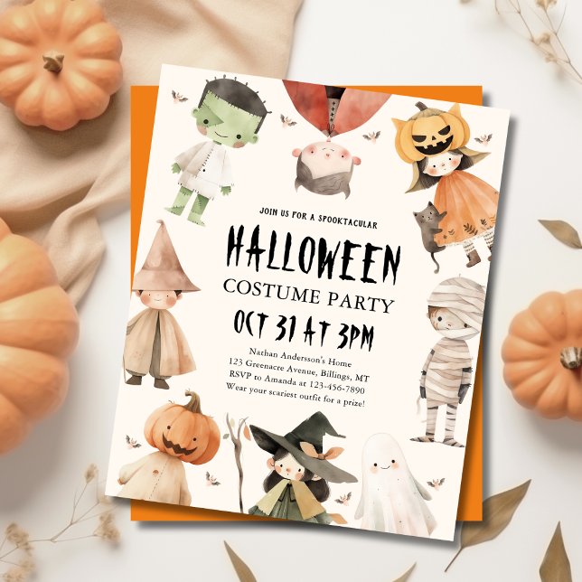 Cute Kids Halloween Costume Party Invitation (Creator Uploaded)