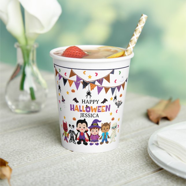 Cute Kids Halloween Costume Party Paper Cups (Insitu)