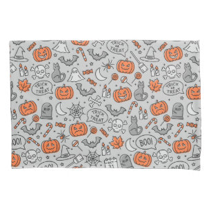 Cute Kids Halloween Doodle Pattern Pillowcase