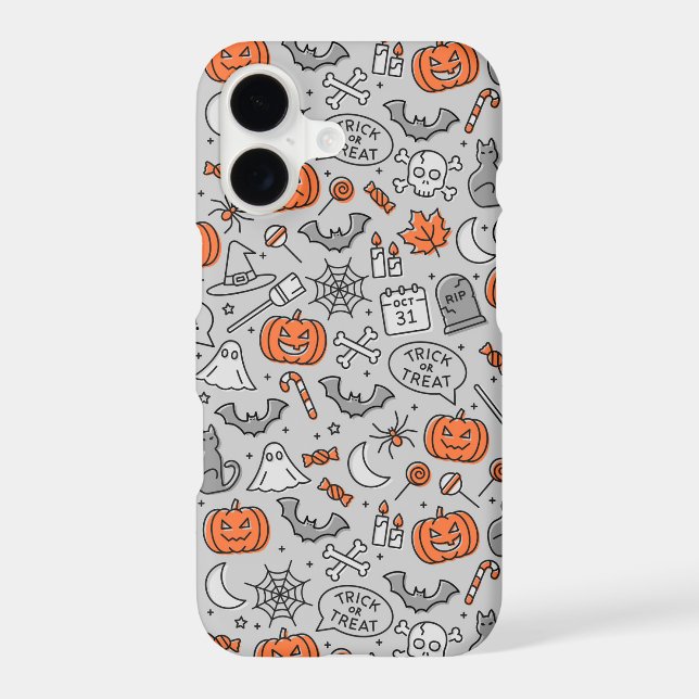 Cute Kids Halloween Doodle Pattern Samsung Galaxy S21 Case (Back)