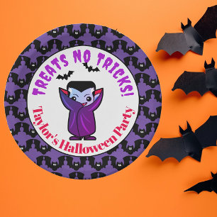 Cute Kids Halloween Monsters Party Paper Plate