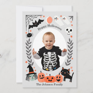 Cute Kids Halloween Photo Card