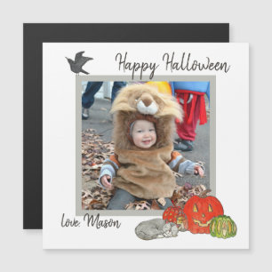 Cute Kid's Halloween Photo Magnetic Card