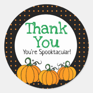 Cute Kids Halloween Thank Yous Classic Round Sticker