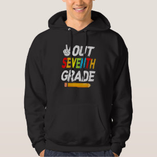 Cute Kids Happy Last Day Of School Peace Out Seven Hoodie