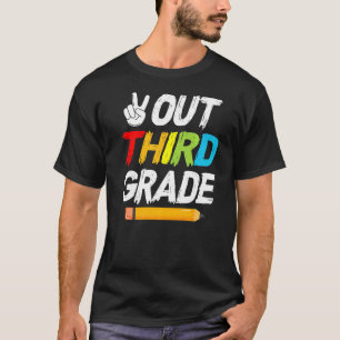 Cute Kids Happy Last Day Of School Peace Out Third T-Shirt