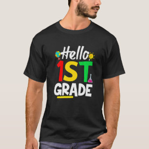 Cute Kids Hello First Grade First Day Of 1st Grad T-Shirt