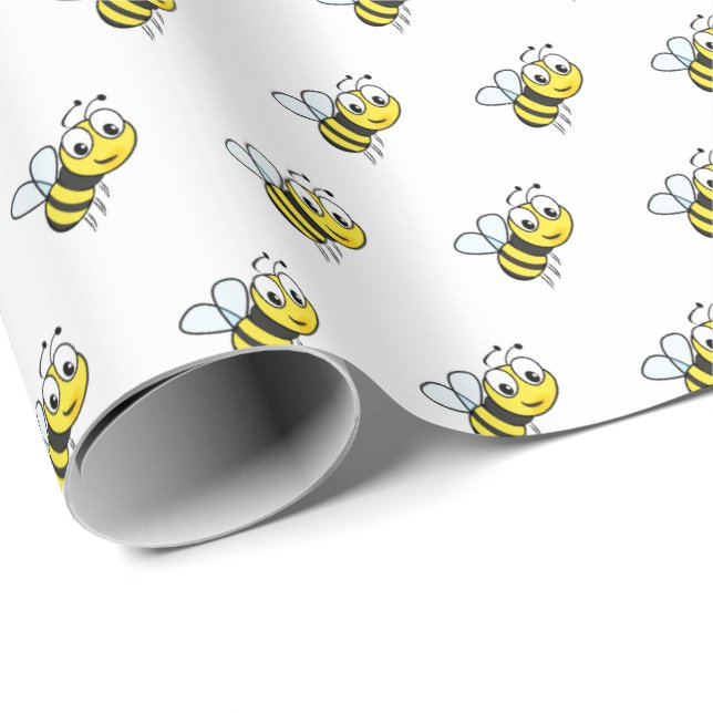 Cute Kids Honey Bee Theme Gift Wrap Wrapping Paper (Roll Corner)