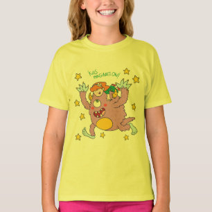 Cute Kids Imagination – Funny Purple Monster & Gir T-Shirt