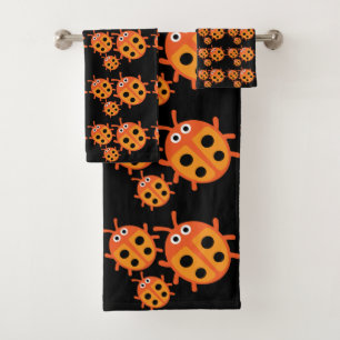 Cute Kids ladybird Family Bath Towel Set