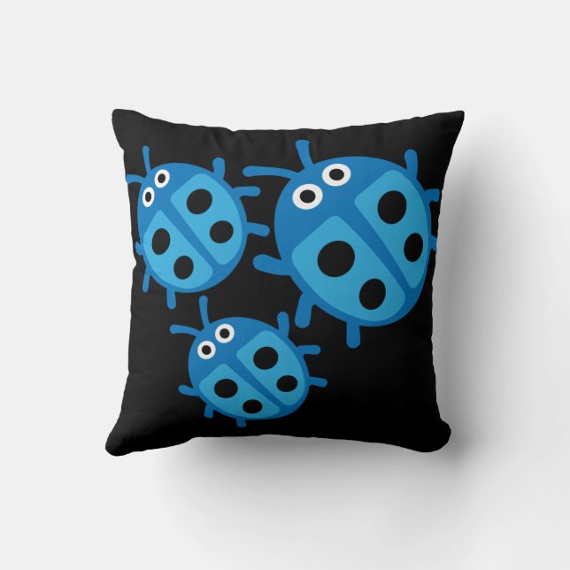 Cute Kids ladybird Family   Cushion (Back)