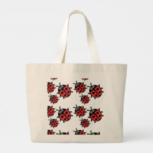 Cute Kids ladybird Family   Large Tote Bag