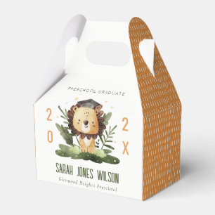 Cute Kids Lion Foliage Preschool Graduation Party Favour Box