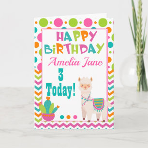 Cute Kids Llama Birthday Card