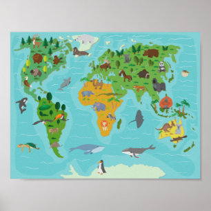 Cute Kids Map Poster