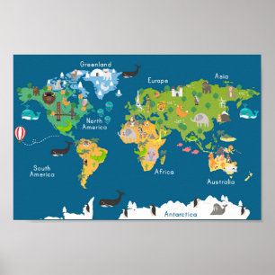Cute Kids Map Poster