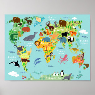 Cute Kids Map Poster