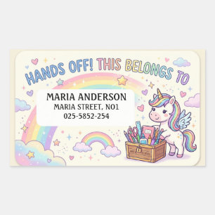 Cute Kids Name Labels : Hands Off This Belongs To