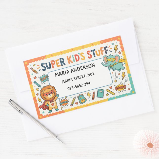 Cute Kids Name Labels : If Found Return  (Envelope)