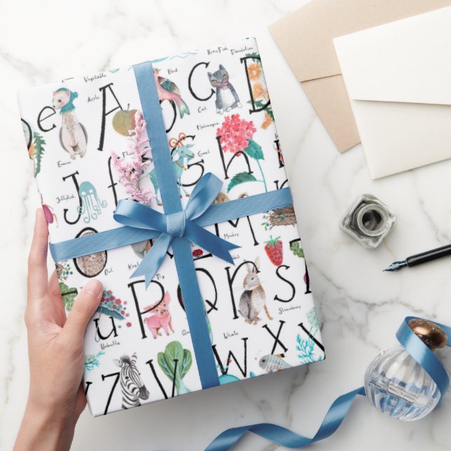 Cute kids nursery ABC | Alphabet pattern Wrapping Paper (Gifting)
