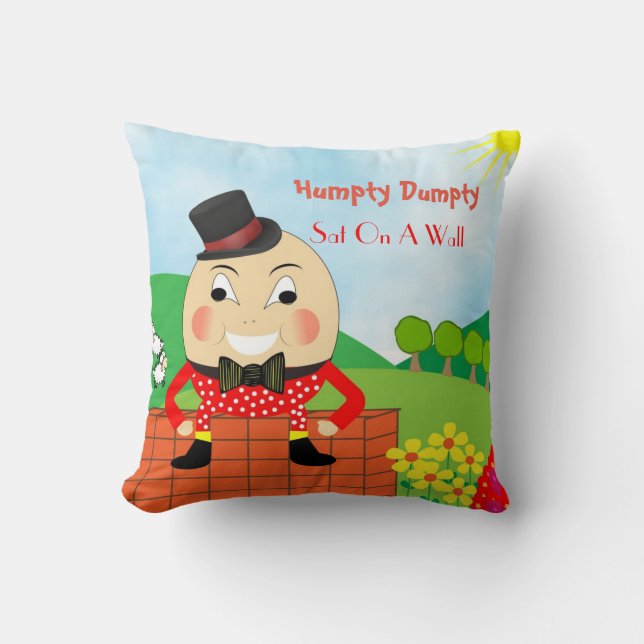 Cute Kids Nursery Rhyme Humpty Dumpty Cushion (Front)