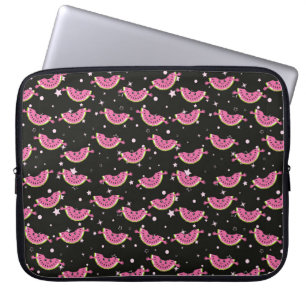 Cute kids pattern Colourful ice cream on the abstr Laptop Sleeve