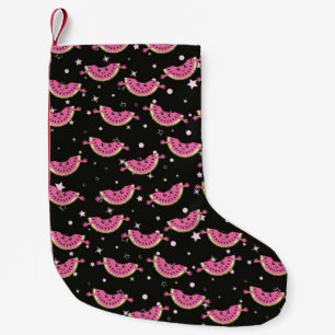 Cute kids pattern Colourful ice cream on the abstr Small Christmas Stocking