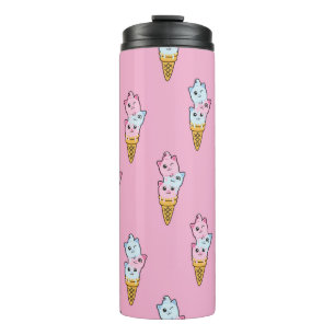 Cute kids pattern Colourful ice cream on the abstr Thermal Tumbler