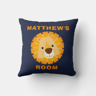 Cute Kid's Personalised Lion Throw Pillow