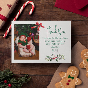Cute Kids Photo Christmas Thank You Card