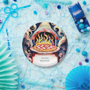 Cute Kids' Pizza Birthday Paper Plate