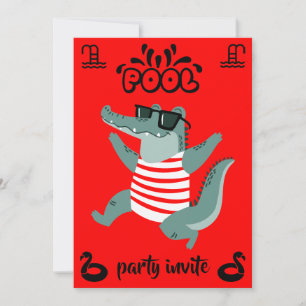 Cute Kids Pool Birthday Party invite