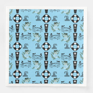 Cute Kids Pool Birthday Party invite Napkin
