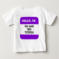 Cute Kids PURPLE Name Tag Hello I'm (add your own)