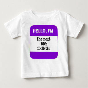 Cute Kids PURPLE Name Tag Hello I'm (add your own) Baby T-Shirt