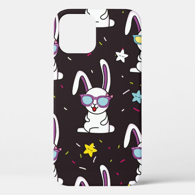 Cute kids rabbit pattern. Colourful rabbit, stars  Case-Mate iPhone Case (Back)