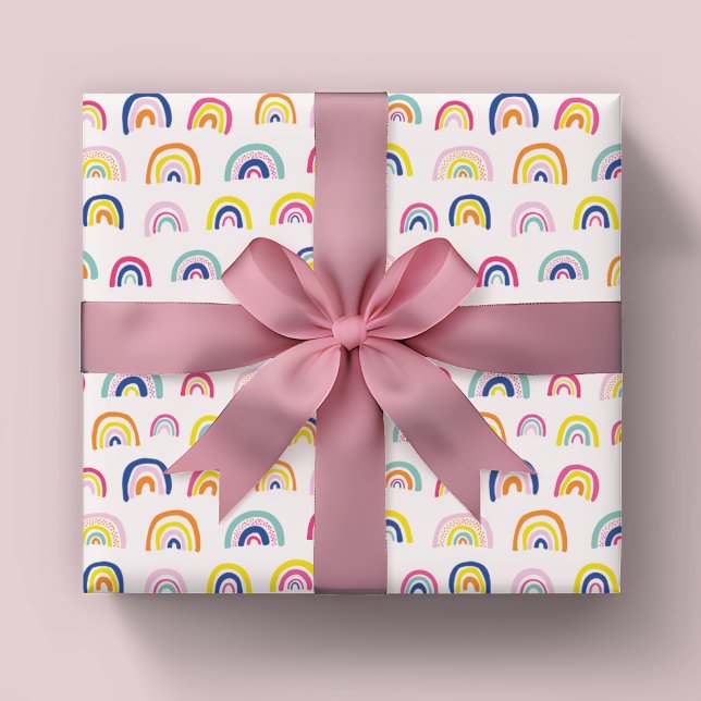 Cute kids rainbow pattern wrapping paper (Rainbow wrapping paper roll)