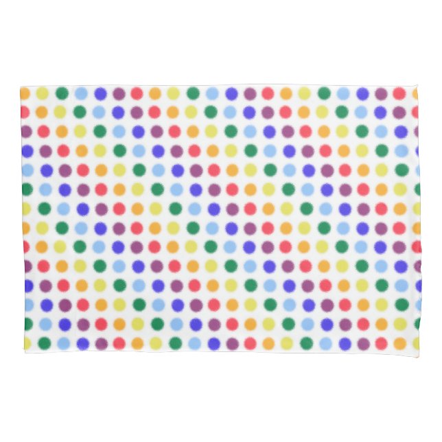 Cute Kids Rainbow Polka Dots Pattern Pillowcase (Front)