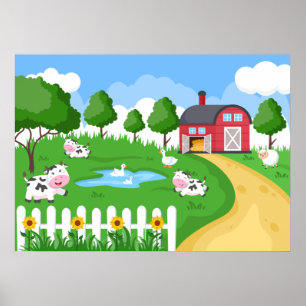 cute kids room Farm house Poster
