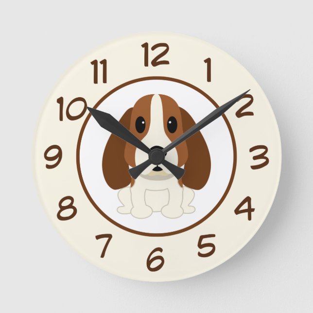 Cute Kids Room Puppy Dog Wall Decor Clocks (Front)