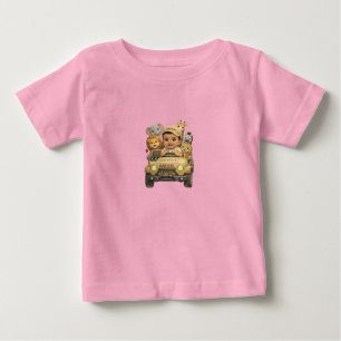 Cute Kids Safari Adventure Jeep T-Shirt with Jungl