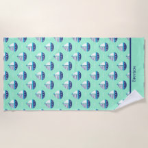 Cute Kids Sailboat Pattern Sea Green