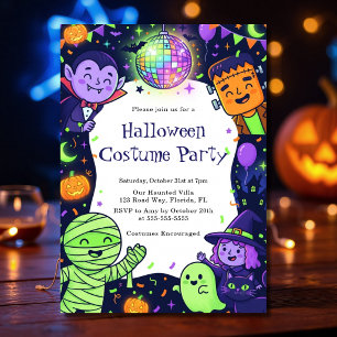 Cute Kids Spooky Fun Halloween Costume Party Invitation